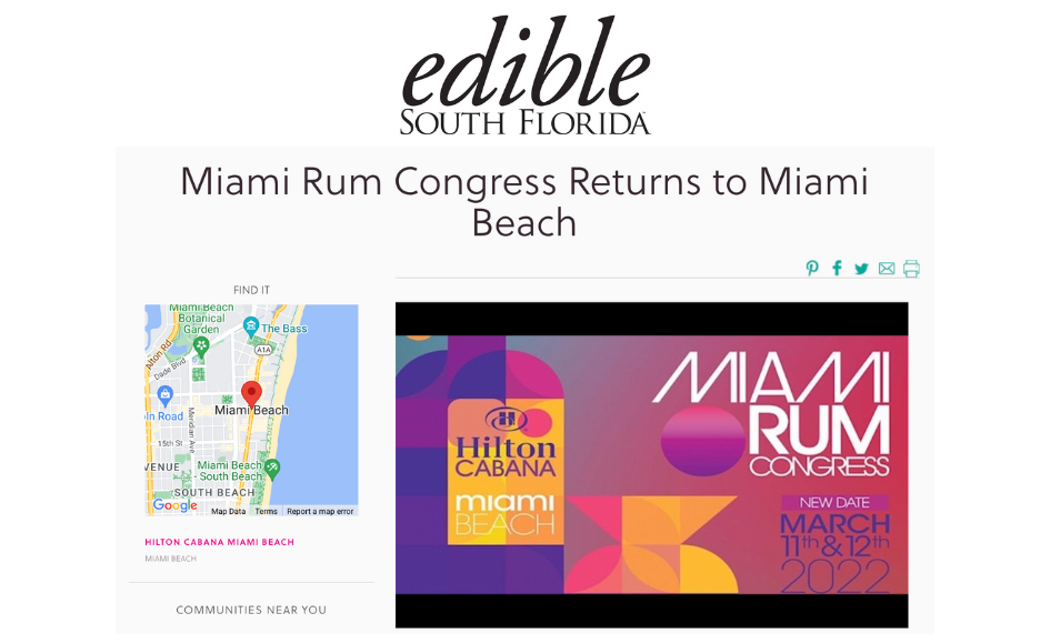 Miami Rum Congress Returns to Miami Beach