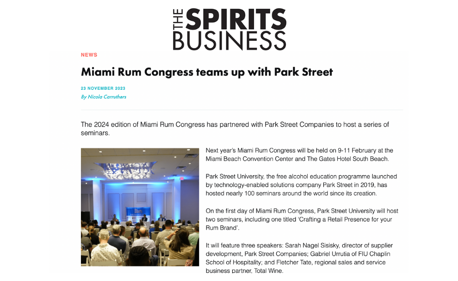 Miami Rum Congress teams up with Park Street